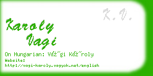 karoly vagi business card